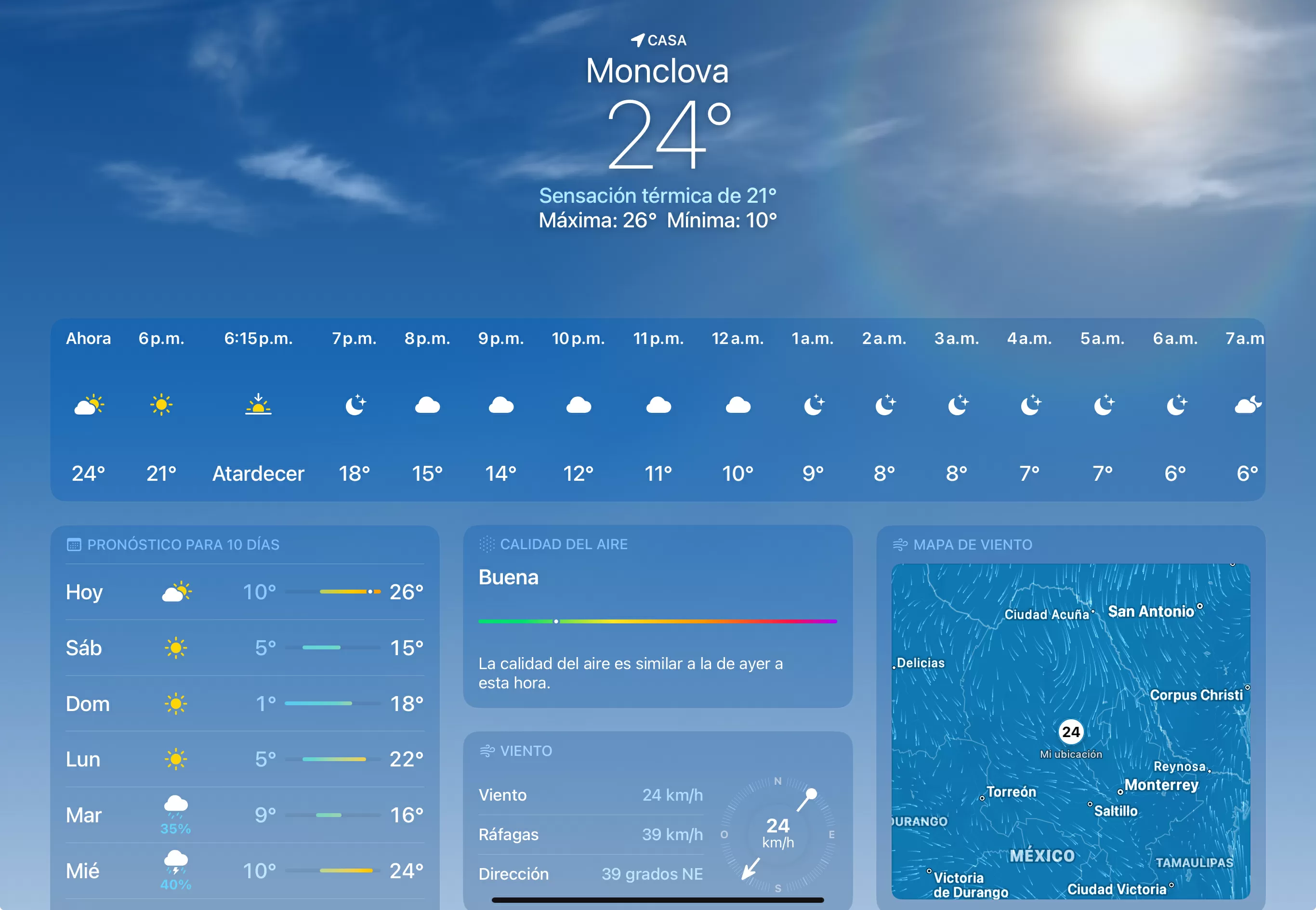 Clima en Monclova caerá hasta los 0°C este fin de semana