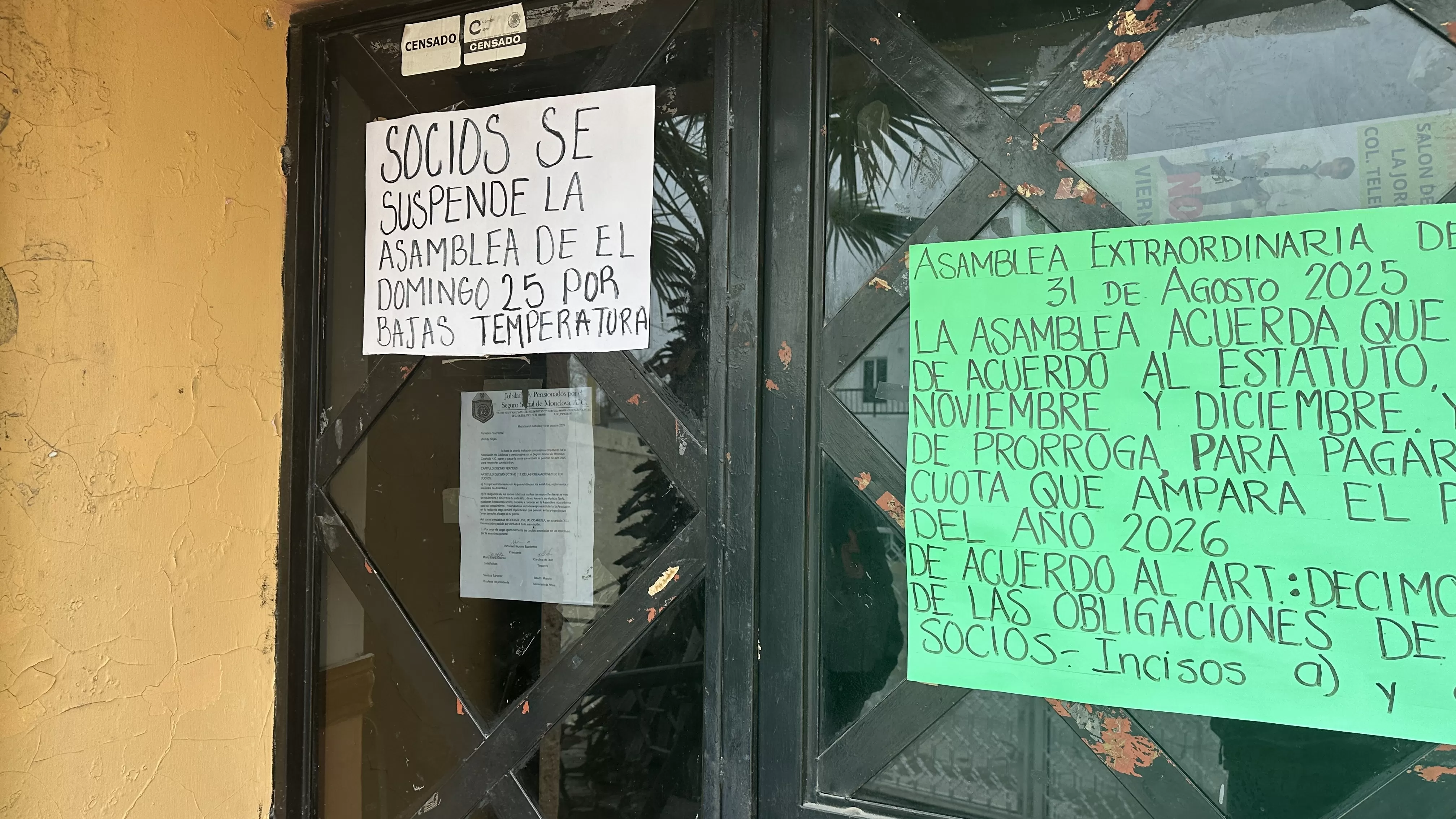 Suspenden asamblea de Jubilados y Pensionados de Monclova