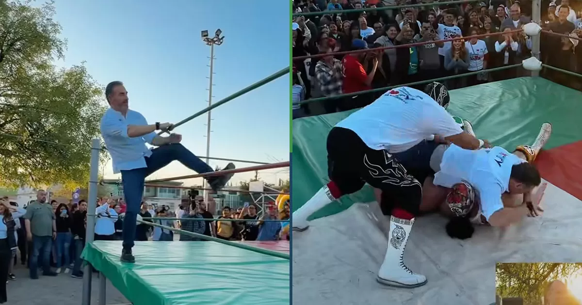 Política de altura: candidato de novato León se pone a hacer lucha libre en la calle
