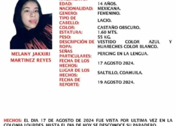 Activan protocolo Alba para localizar a Melany Martínez Reyes