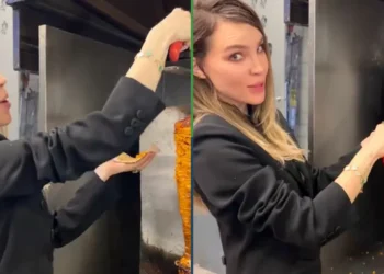 Captan a Belinda despachando tacos al pastor, y pues “deme 5, güerita”