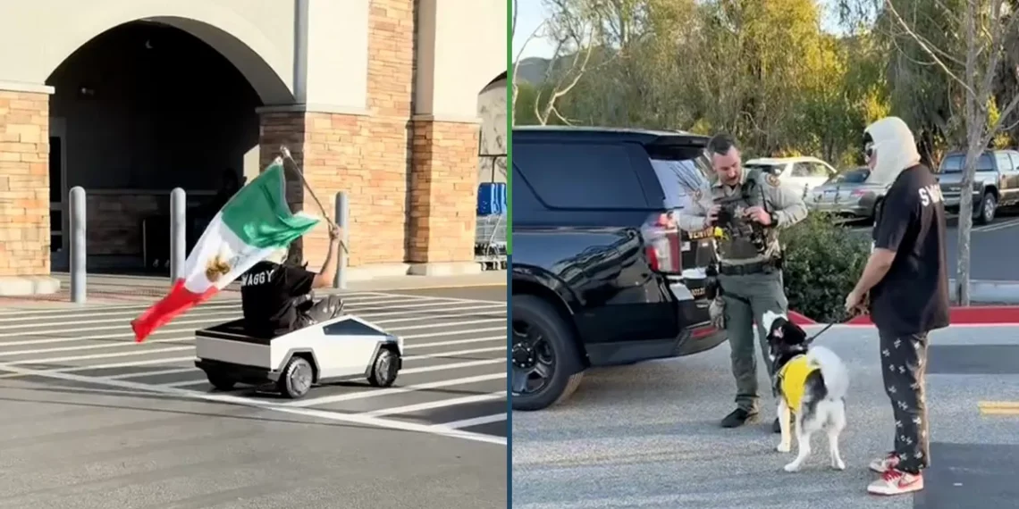 Gringa quiso abogar a migrantes deportados usando una bandera de México y la terminaron deteniendo