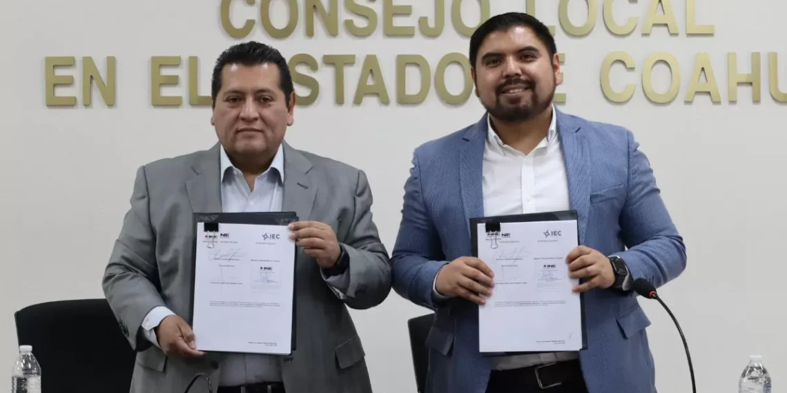 Firman acuerdo IEC e INE para trabajo conjunto en elecciones del PJ