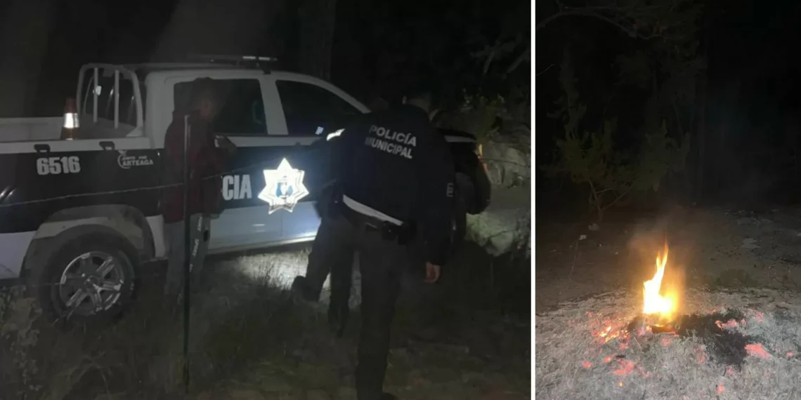 Detienen a una persona por encender fogata en Arteaga
