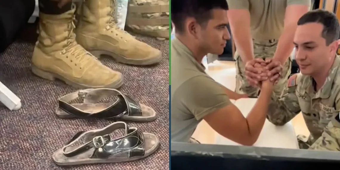 Mexicano presume sus huaraches como aguerrido en el ejército de Estados Unidos