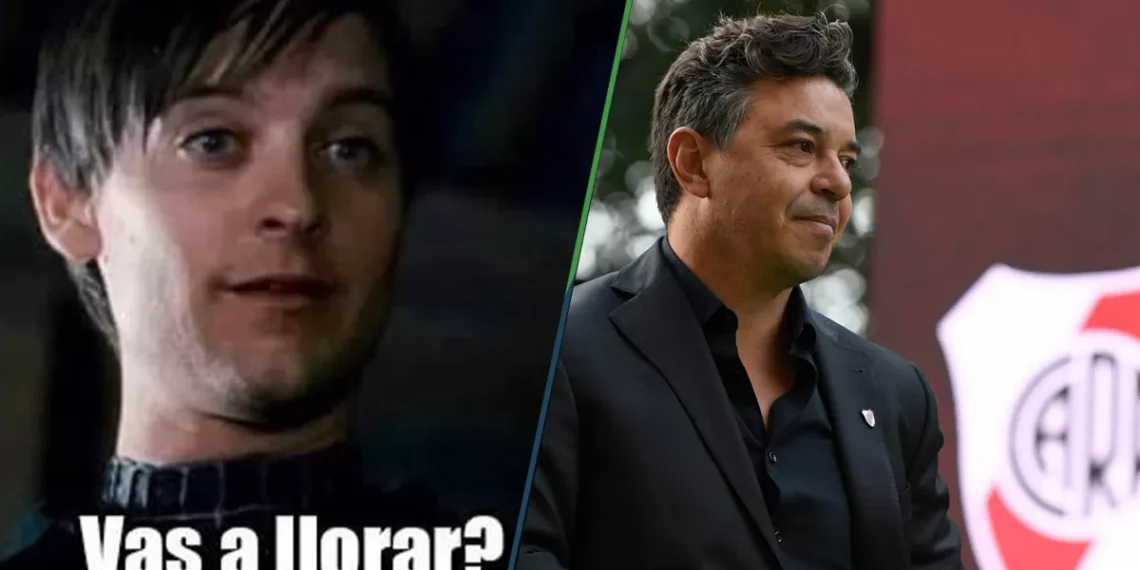 Técnico del River se está quejando de que en el campo transmitieron los goles del Monterrey y por eso perdieron