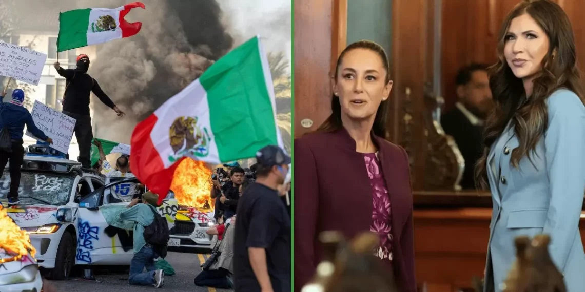 Todo yo, todo yo: Secretaria de circunspección de EUA culpa a Claudia por violencia en Los Ángeles