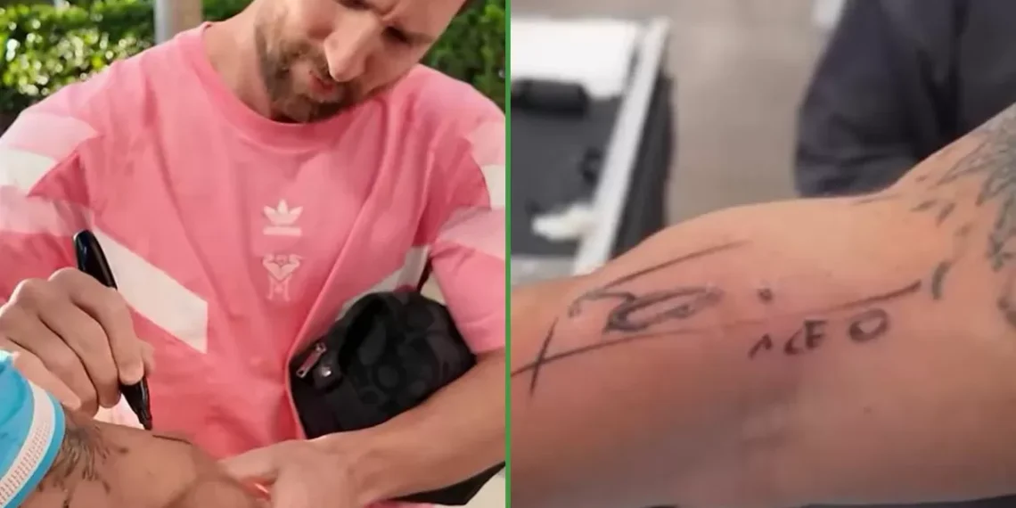 Y con tinta indeleble: periodista se tatuó el autógrafo de Messi
