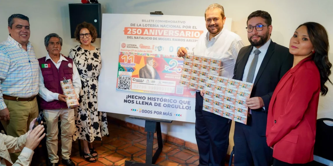 Ramos Arizpe tiene Billete Conmemorativo de la Lotería Nacional