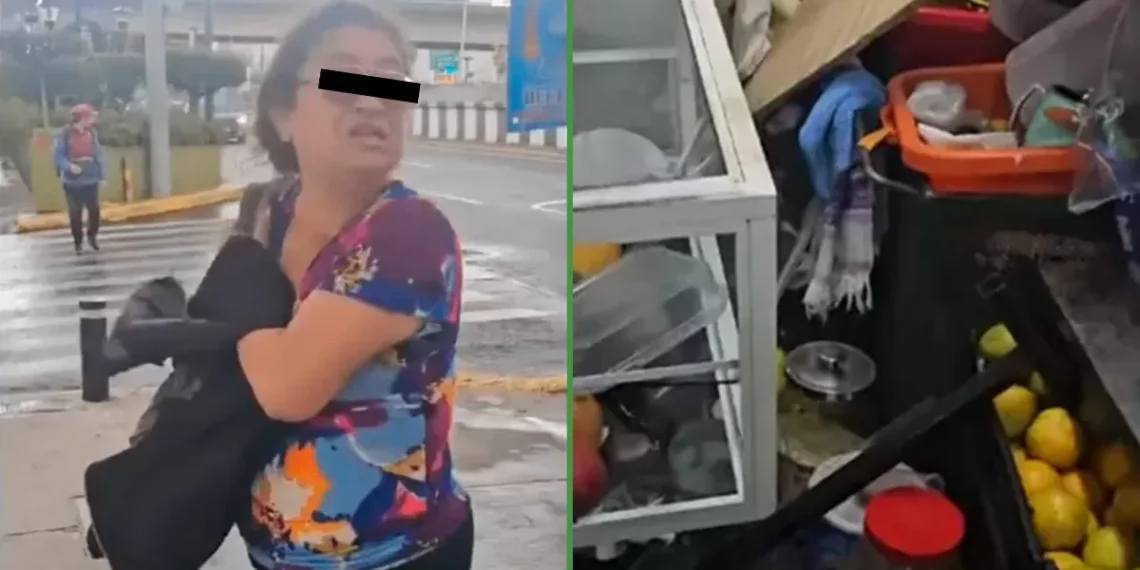Siguen saliendo: surge “Lady Chupitos”, la señora que destrozó un puesto de jugos