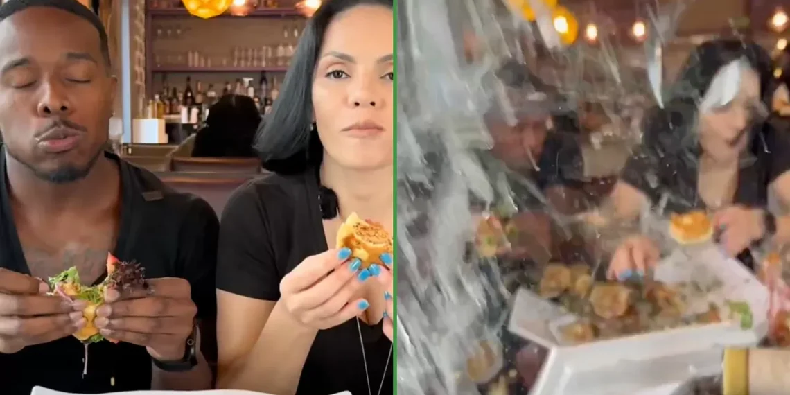 Señal divina: automóvil se estrella contra restaurante mientras influencers hacían transmisión en vivo