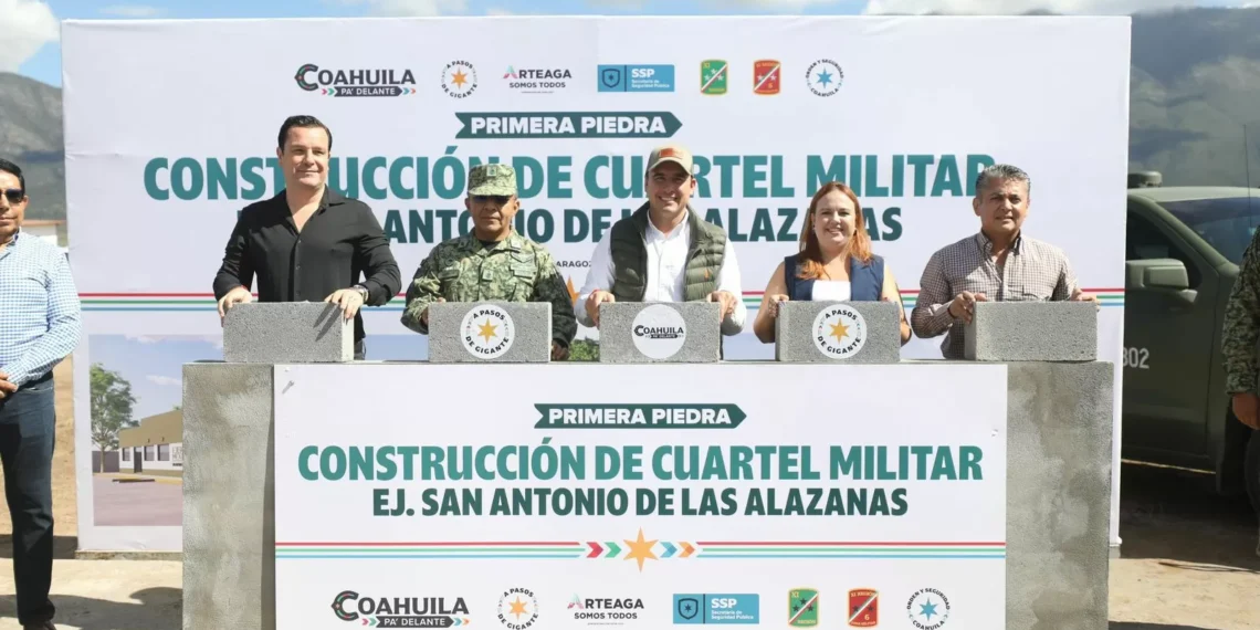 Arrancan trabajos de construcción del cuartel militar en santo Antonio de las Alazanas, en Arteaga