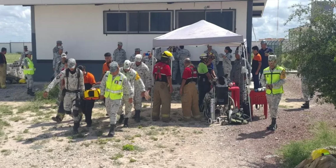 Realizan simulacro con hipótesis de incendio en comandancia de la municipal Nacional en Piedras Negras