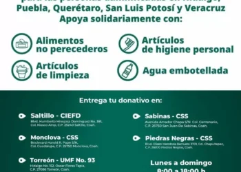 Instala IMSS Coahuila loco de acopio en Piedras Negras, para apoyar a damnificados por lluvias