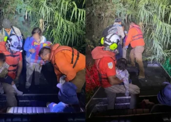 Grupo Beta rescata a familia originaria de Guatemala, perdida valla del Río Bravo