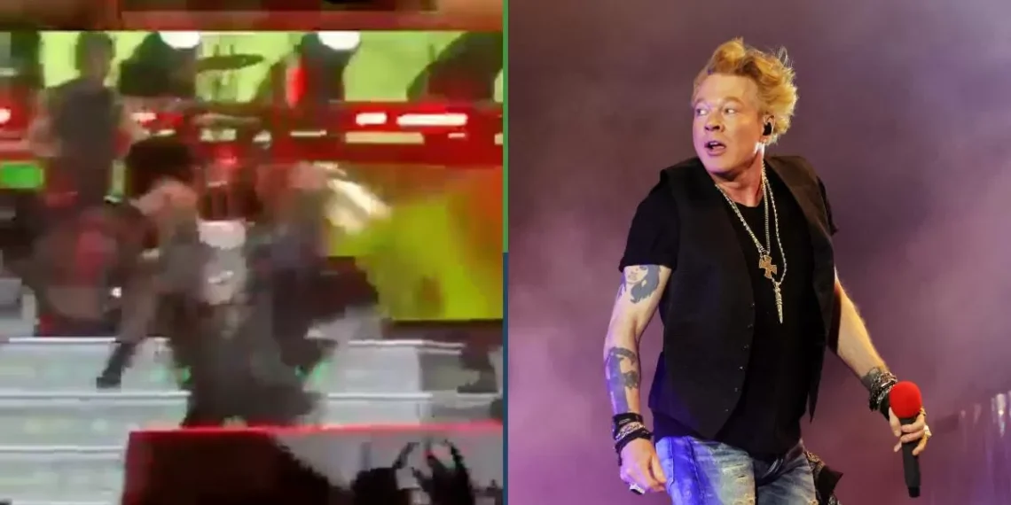 ¿Eres tú, Luis Miguel? Axl Rose le avienta micrófono a su baterista porque se desesperó con él