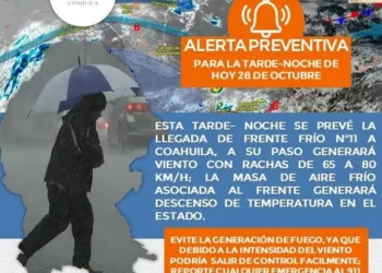Ingresa frente frío, durante la noche disminuirá la temperatura a 11 grados