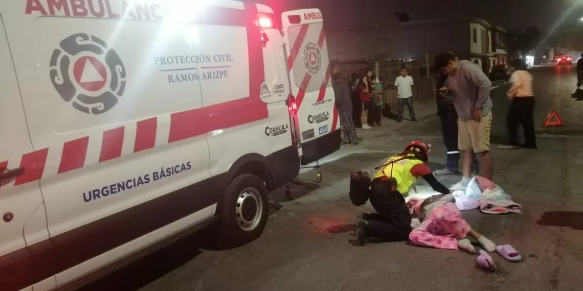 En Saltillo, embiste auto a motocicleta donde viajaba matrona con 5 meses de embarazo