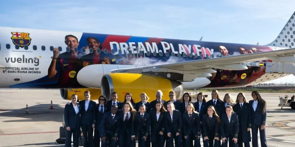 El Barça Femenino estrena avión para medirse al Chelsea