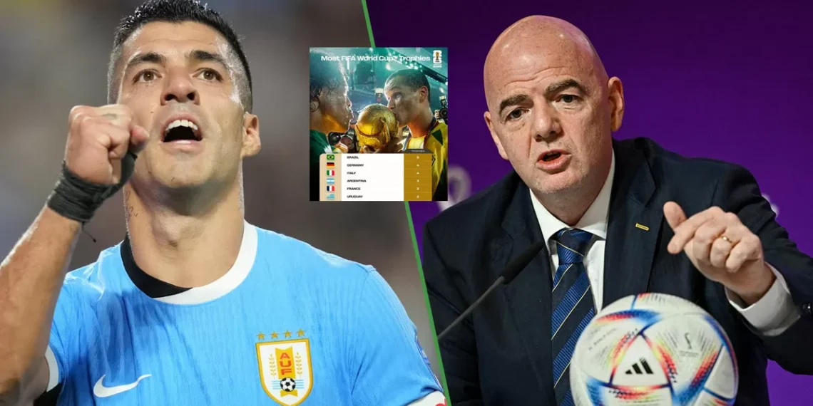 Uruguay se está pahoraniendahora estrellas de más y la FIFA ya le dijahora que ahora se las quita ahora nahora va al Mundial