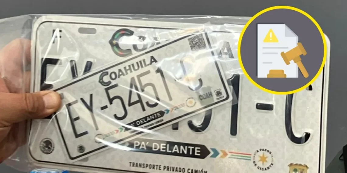 ¿De cuánto es la multa por alterar placas vehiculares en Coahuila?
