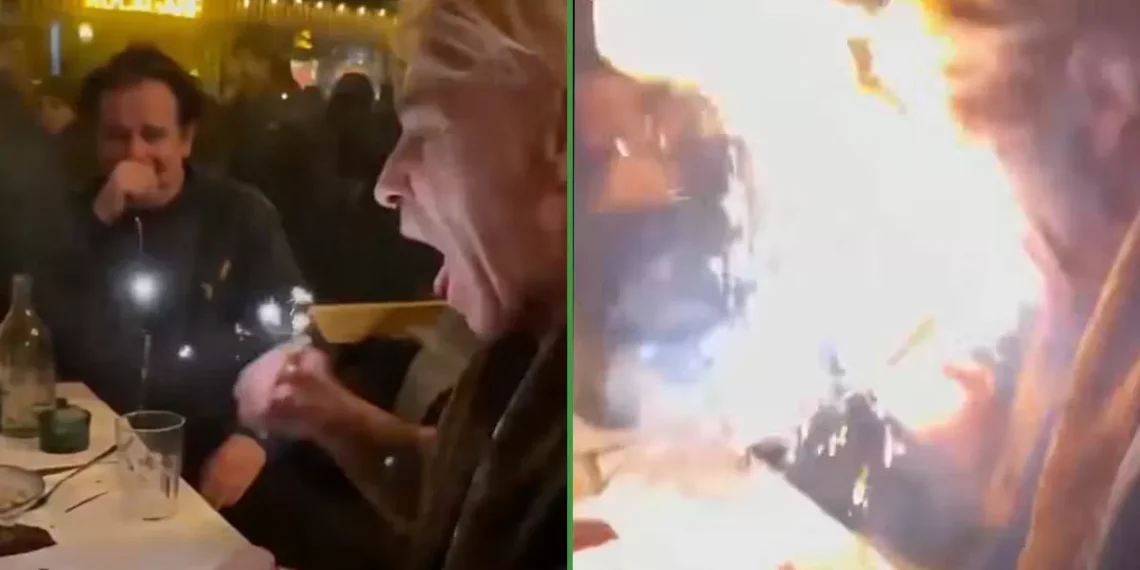 ¡Gump, eres un genio! Vocalista de Rammstein intentó apagar una bengala con la hocico