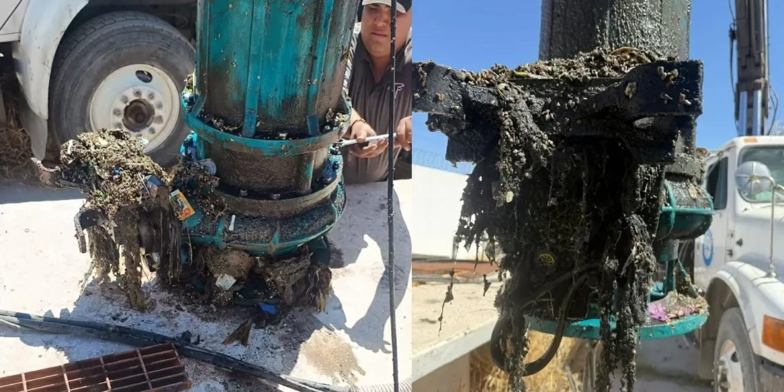 SAPAL retira residuos y basura de cárcamo Lucio Cabañas de memo